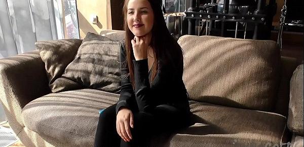  patricia sun back and masturbating on my couch with a nice blue dildo